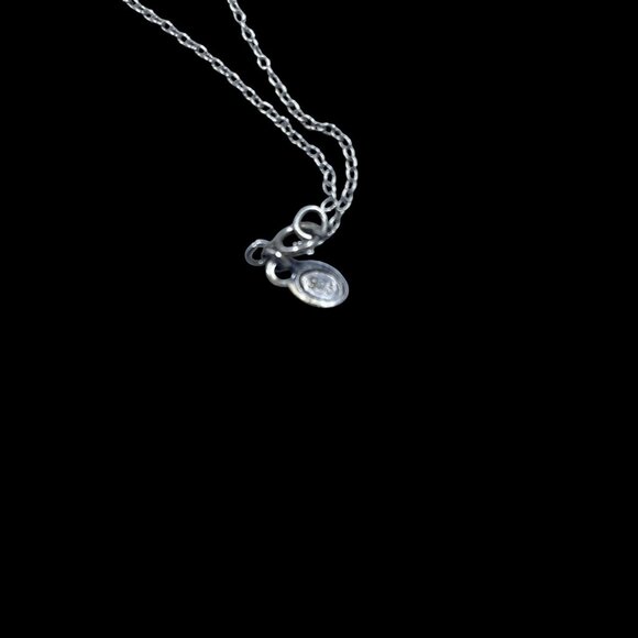 Vintage Sterling Silver Heart Garnet Pendant Necklace Coquette Romantic 925 - Picture 6 of 6